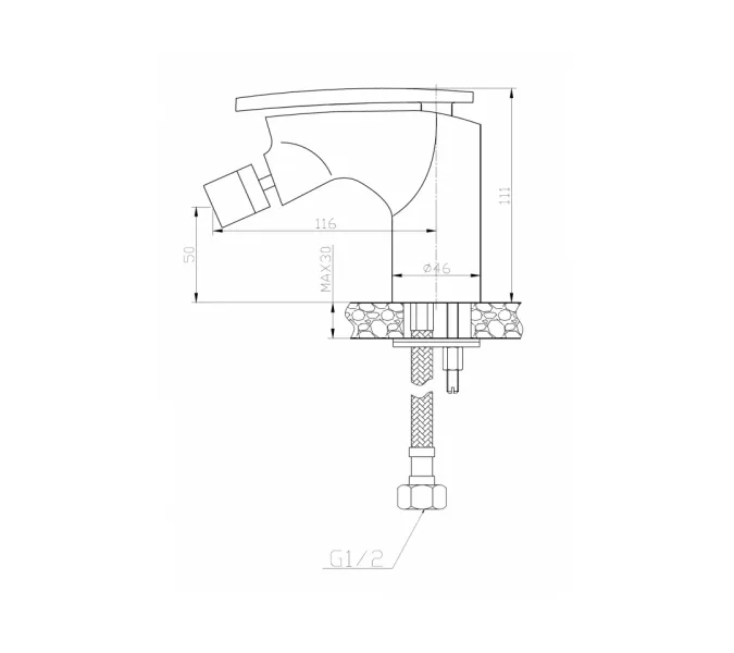 Смеситель для биде однорычажный  WeltWasser WW MX  ESSEN 608, изображение 2