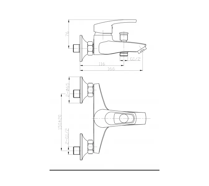 Смеситель для ванны однорычажный с изливом WeltWasser WW MX  ISAR 503, изображение 2