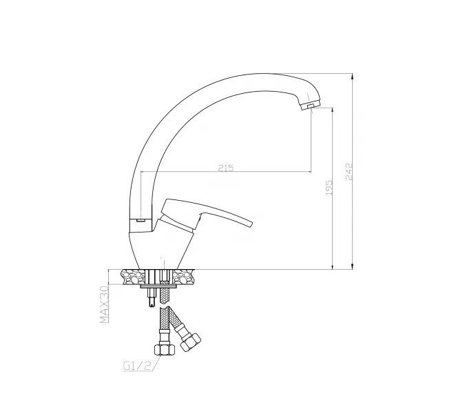 Смеситель для кухни однорычажный с поворотным изливом WeltWasser WW MX  ISAR 506, изображение 2