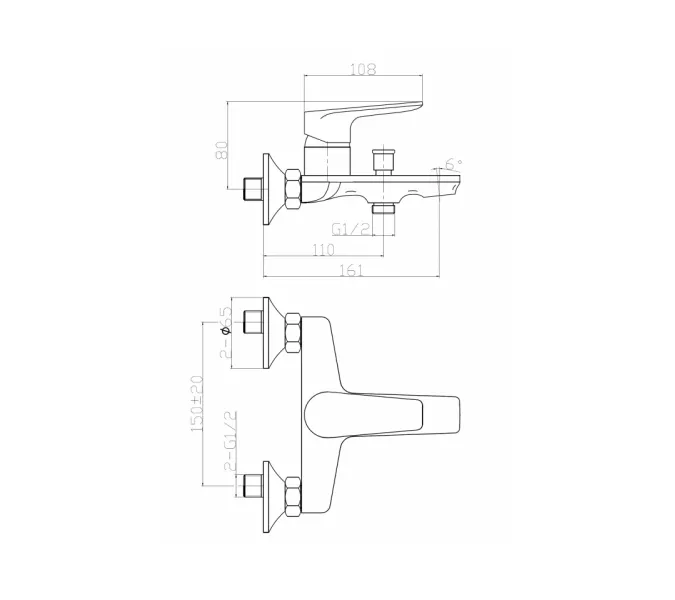 Смеситель для ванны однорычажный с изливом WeltWasser WW MX  ODER 403, изображение 2