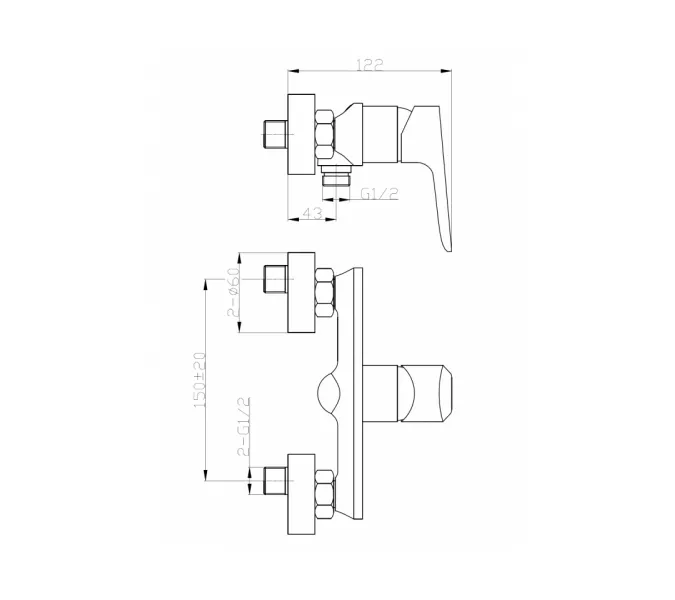 Смеситель для ванны однорычажный WeltWasser WW MX  ODER 404, изображение 2
