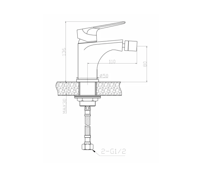 Смеситель для биде однорычажный WeltWasser WW MX  ODER 408, изображение 2