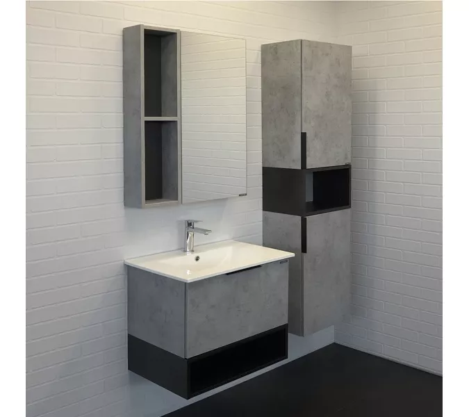 Тумба-умывальник Comforty Франкфурт, Выбрать размер: 60, Выбрать цвет: Бетон светлый, Комплектация: раковина Comforty 60E, изображение 4