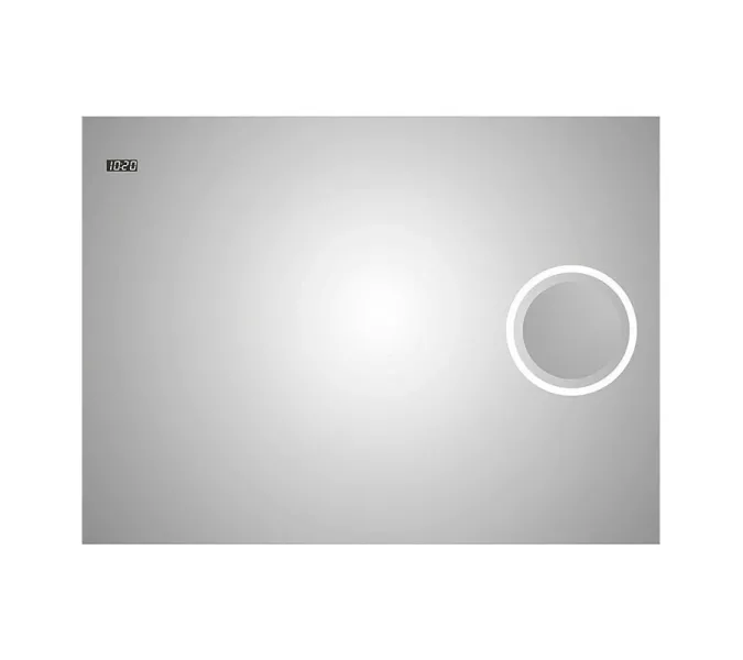 Зеркало Esbano с подсветкой + часы+ увел.линза  ES-3845KD 100х70