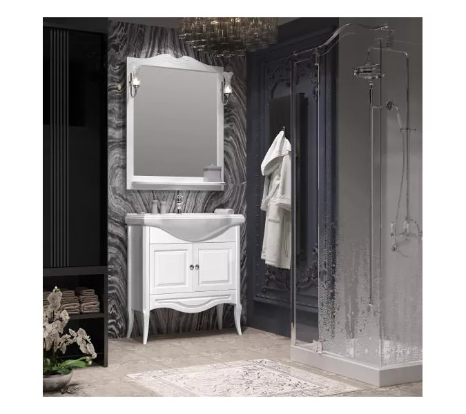 Тумба с раковиной для ванной комнаты OPADIRIS Брунелла-80 белый, Выбрать размер: 80, Выбрать цвет: Белый, изображение 6