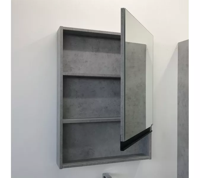 COMFORTY. Зеркало-шкаф "Эдинбург-60/75/90" бетон светлый, Выбрать размер: 60, изображение 4