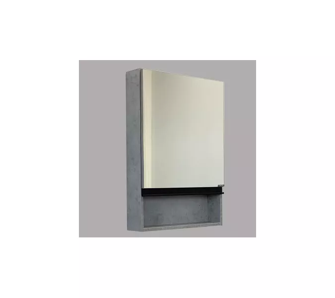 COMFORTY. Зеркало-шкаф "Эдинбург-60/75/90" бетон светлый, Выбрать размер: 60