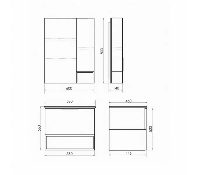 Тумба-умывальник Comforty Франкфурт, Выбрать размер: 60, Выбрать цвет: Бетон светлый, Комплектация: раковина Comforty 60E, изображение 3