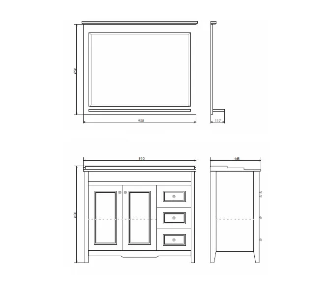 COMFORTY. Зеркало "Тбилиси-70/90" белый глянец, изображение 5