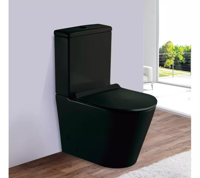 Унитаз напольный ESBANO ALAGON-С (черный матовый) 640x385x825, Выбрать цвет: чёрный матовый