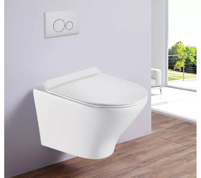 Санфаянс: Унитаз подвесной ESBANO ASTER (White) 495x365x315 1 в магазине Акватория
