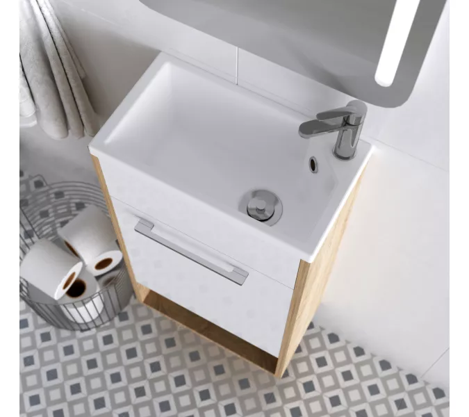 Тумба напольная с раковиной 1Marka Lira, Выбрать цвет: Дуб Сонома, изображение 13