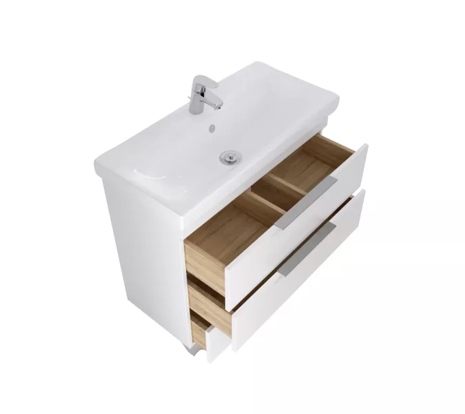 Тумба напольная без  раковины 1Marka Gaula 3 ящика, Выбрать размер: 60, Выбрать цвет: Белый, изображение 2