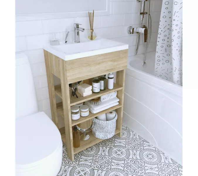 Тумба напольная с раковиной 1Marka Revo с 3 полками, изображение 7