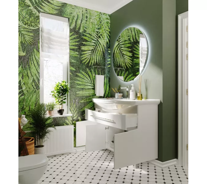 Тумба напольная с раковиной 1Marka Lina New, Выбрать размер: 105, изображение 4