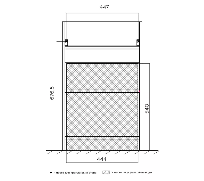 Тумба напольная с раковиной 1Marka Revo 50 см, бетон светло-серый, Выбрать цвет: Бетон светло-серый, изображение 9