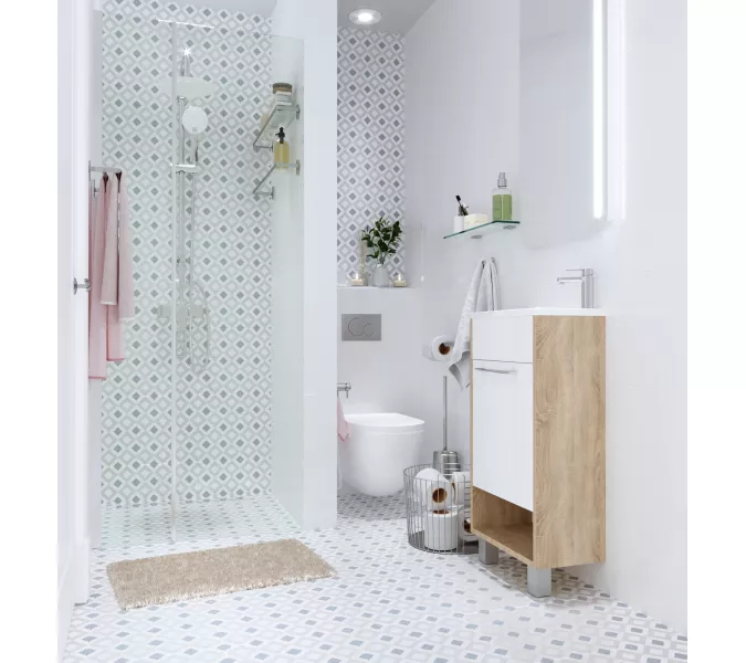 Тумба напольная с раковиной 1Marka Lira, Выбрать цвет: Дуб Сонома, изображение 10