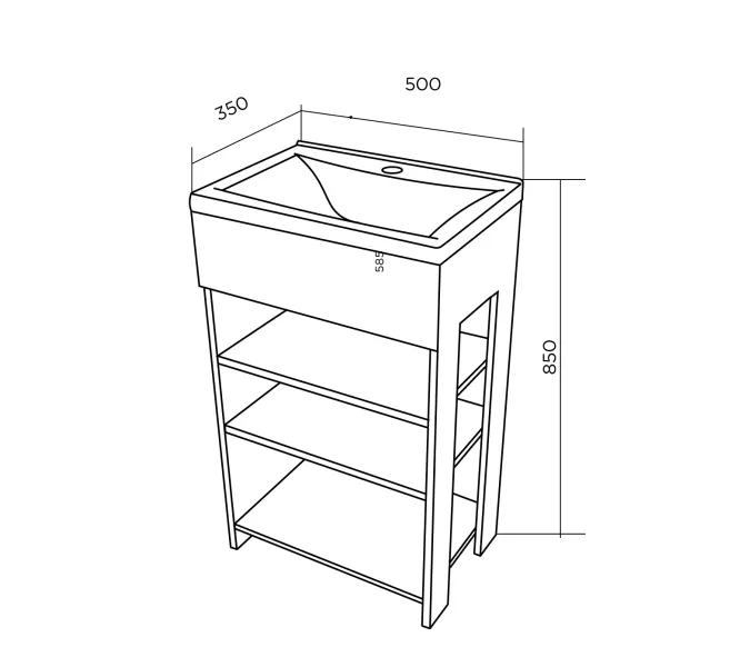 Тумба напольная с раковиной 1Marka Revo с 3 полками, изображение 8