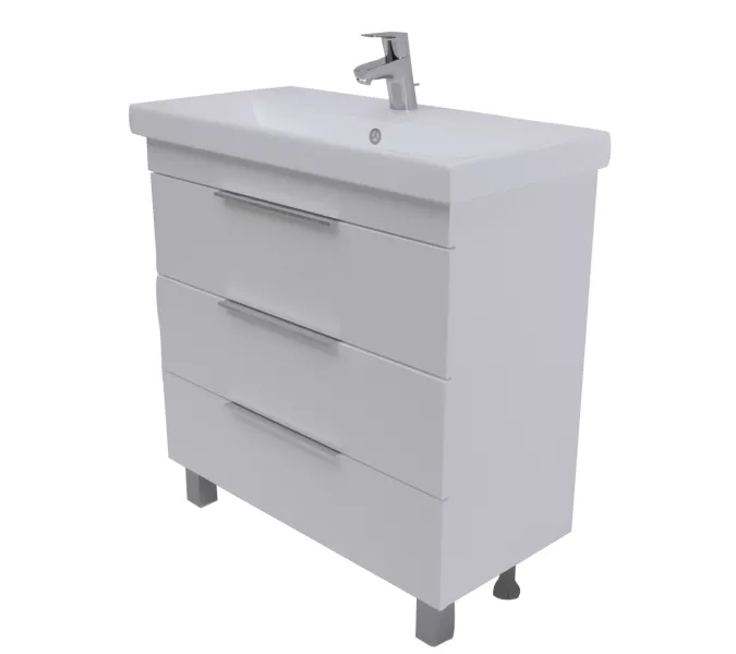 Тумба напольная без  раковины 1Marka Gaula 3 ящика, Выбрать размер: 60, Выбрать цвет: Белый