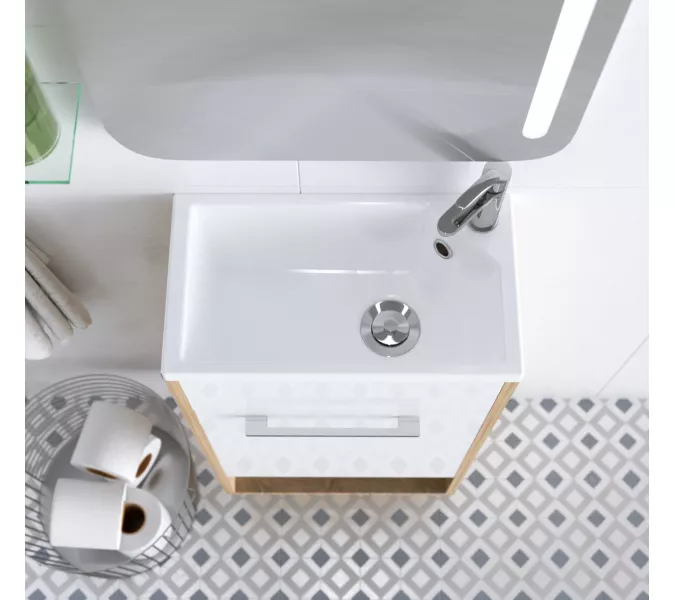 Тумба напольная с раковиной 1Marka Lira, Выбрать цвет: Дуб Сонома, изображение 14