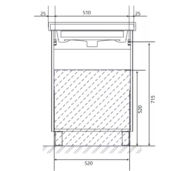 Тумба напольная без  раковины 1Marka Gaula 3 ящика, Выбрать размер: 60, Выбрать цвет: Белый, изображение 7