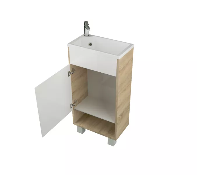 Тумба напольная с раковиной 1Marka Lira, Выбрать цвет: Дуб Сонома, изображение 8