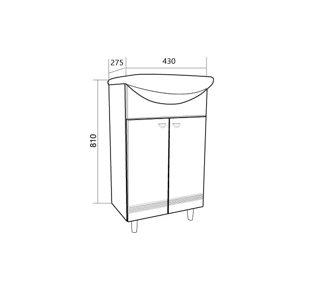 Тумба напольная без  раковины 45/50 1Marka Story с дверцами, Выбрать размер: 45, изображение 6