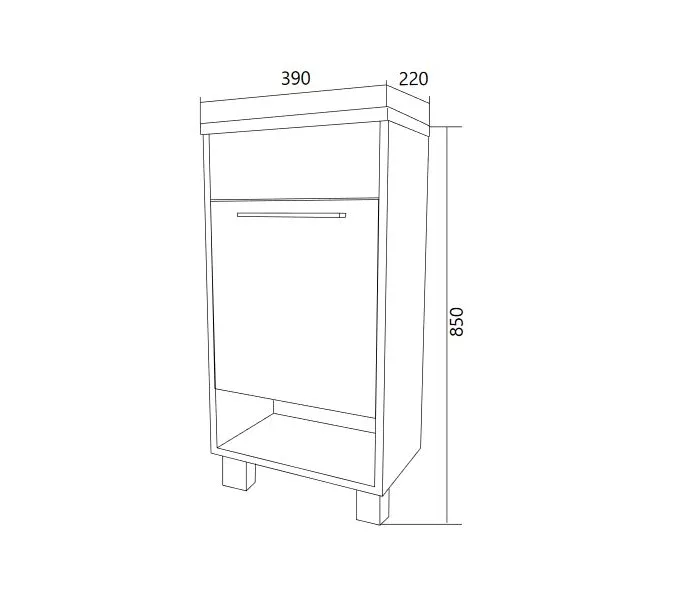Тумба напольная с раковиной 1Marka Lira, Выбрать цвет: Дуб Сонома, изображение 22
