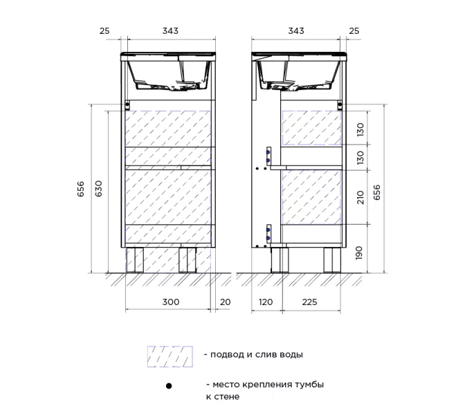 Тумба угловая 1Marka  напольная 37*37  с раковиной Penta, изображение 4