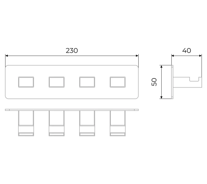 Вешалка-4 крючка Timo Selene, Выбрать цвет: Хром, изображение 2