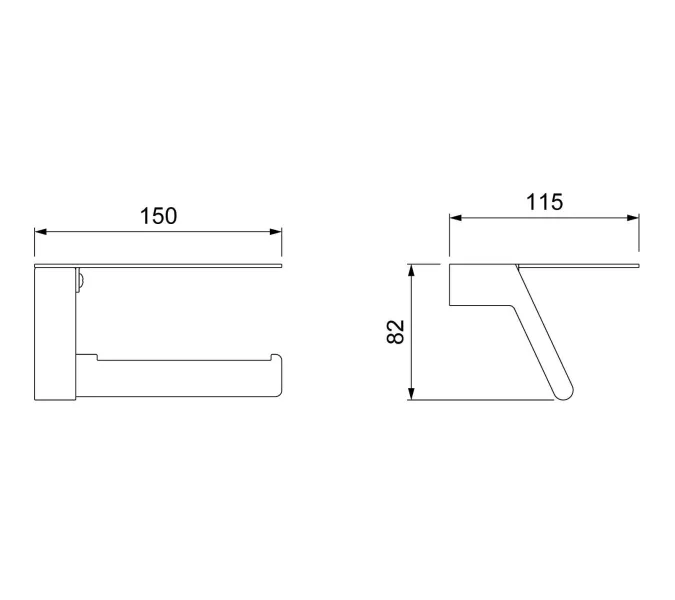 Бумагодержатель с полкой для телефона Timo Selene, Выбрать цвет: Черный, изображение 3
