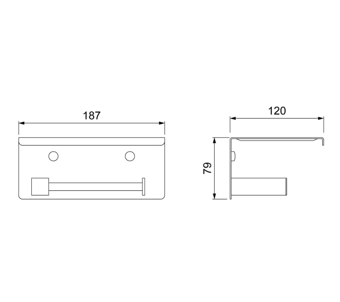 Бумагодержатель с полкой для телефона Timo Selene, Выбрать цвет: Черный, изображение 5