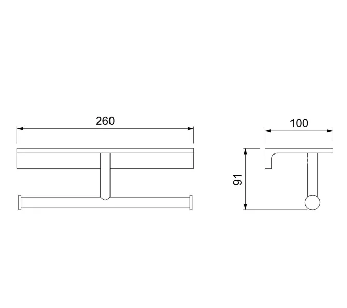 Бумагодержатель двойной с полкой для телефона Timo Selene, Выбрать цвет: Хром, изображение 3