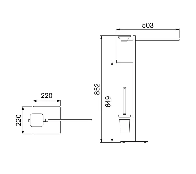 Стойка в ванную комнату Timo Selene, Выбрать цвет: Хром, изображение 5
