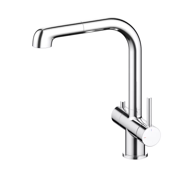 Смеситель для кухни с подключением фильтра и выдвижной лейкой Timo Saona 2346/00FL, Выбрать цвет: Хром
