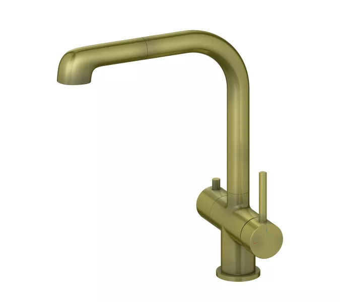 Смеситель для кухни с подключением фильтра и выдвижной лейкой Timo Saona 2346/02FL, Выбрать цвет: Золото