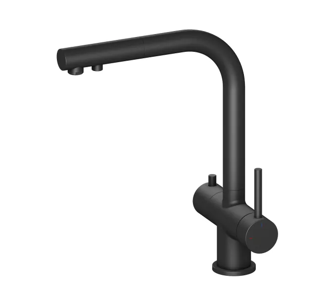 Смеситель для кухни с подключением фильтра и выдвижной лейкой Timo Saona 2356/03FL, Выбрать цвет: Черный