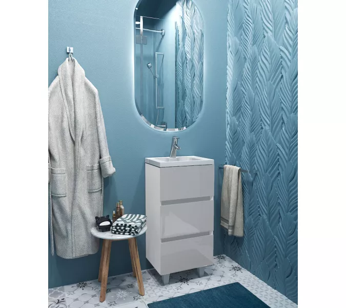 Тумба напольная с раковиной 1 Marka Bumble 2 ящика, Выбрать размер: 40, изображение 4