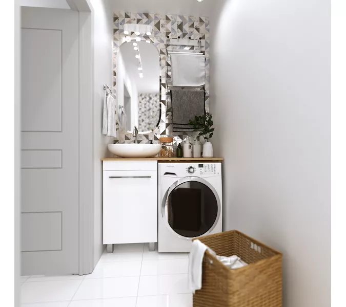 Тумба под столешницу  48Н 1д.  без раковины 1Marka Wash, изображение 3