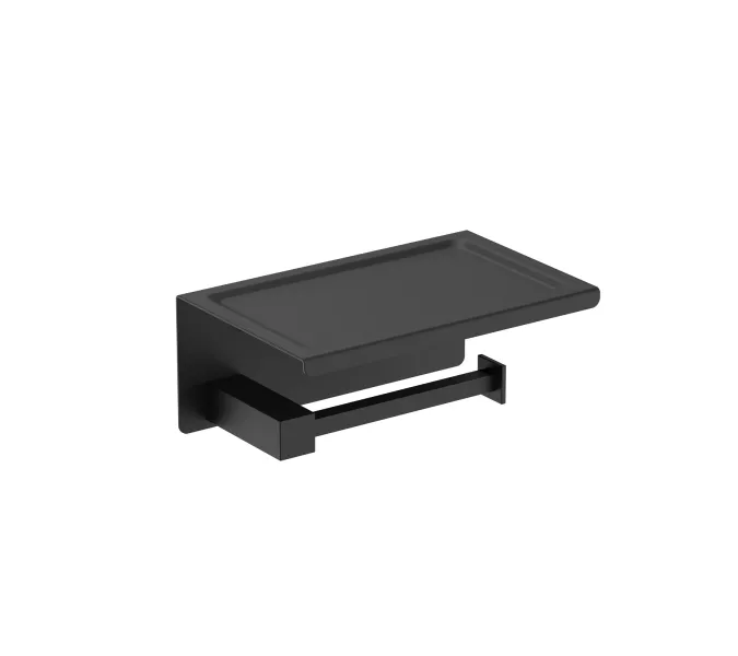 Бумагодержатель с полкой для телефона Timo Selene, Выбрать цвет: Черный