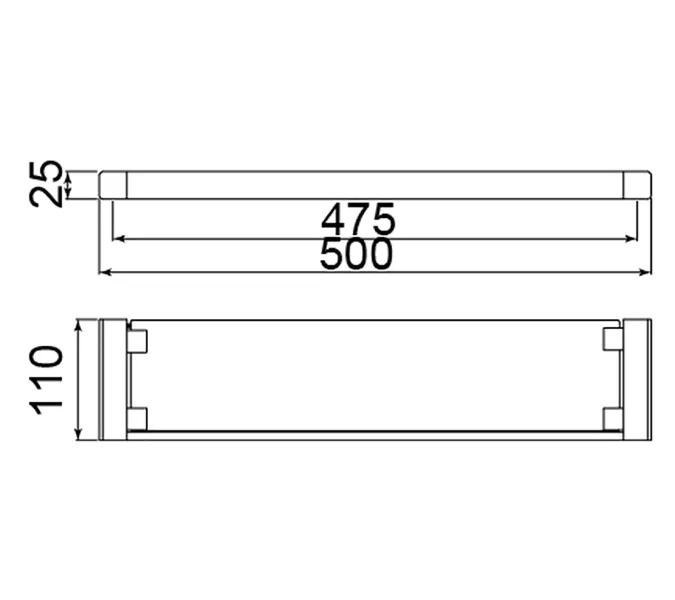 Полка в ванную стеклянная Timo Selene, Выбрать цвет: Черный, изображение 5