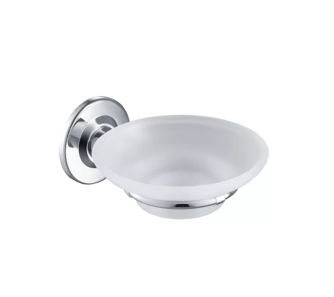 Мыльница круглая со стеклом Timo Nelson, Выбрать цвет: Хром
