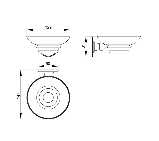 Мыльница круглая со стеклом Timo Nelson, Выбрать цвет: Хром, изображение 2