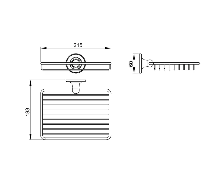 Полка для мочалок прямоугольная Timo Nelson, Выбрать цвет: Хром, изображение 2