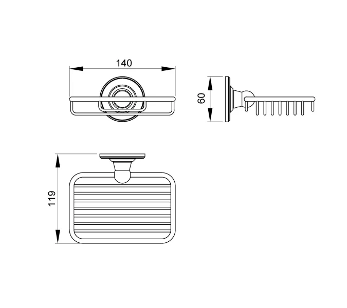 Мыльница прямоугольная Timo Nelson, Выбрать цвет: Антик, изображение 2