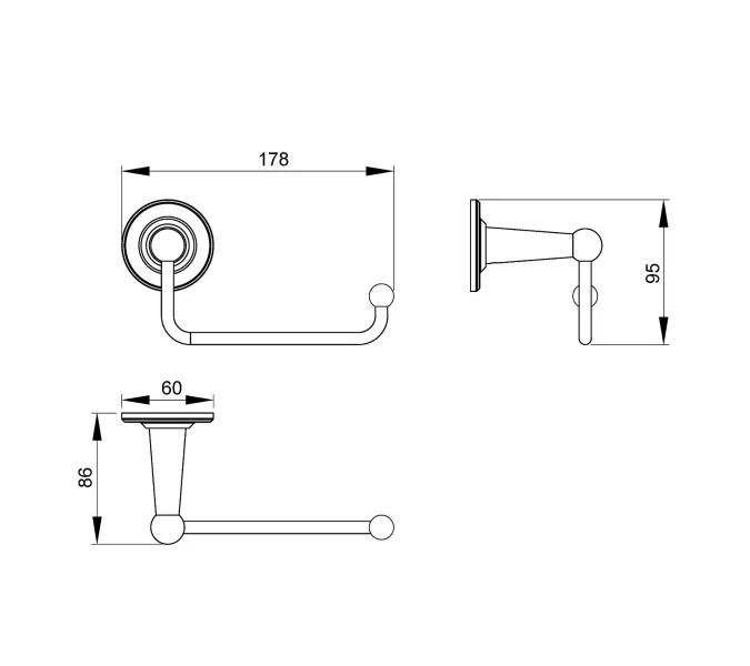 Бумагодержатель Timo Nelson 150041, Выбрать цвет: Антик, изображение 2