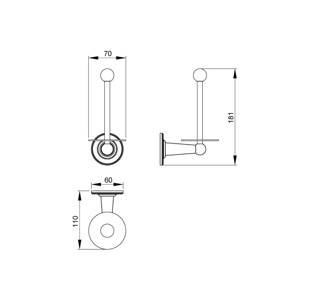 Бумагодержатель Timo Nelson 150044, Выбрать цвет: Антик, изображение 2
