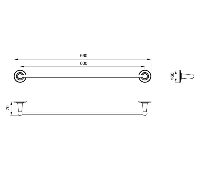 Полотенцедержатель Timo Nelson 150053, Выбрать цвет: Хром, изображение 2