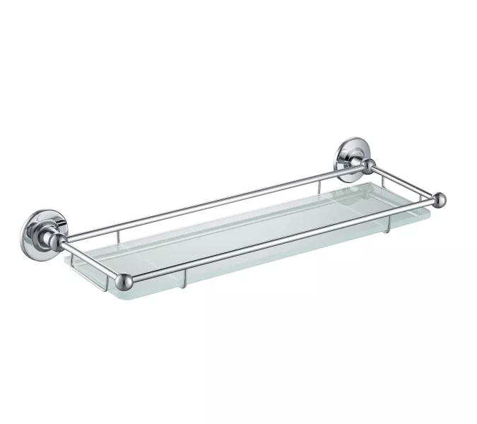 Полка в ванну стеклянная Timo Nelson, Выбрать цвет: Хром