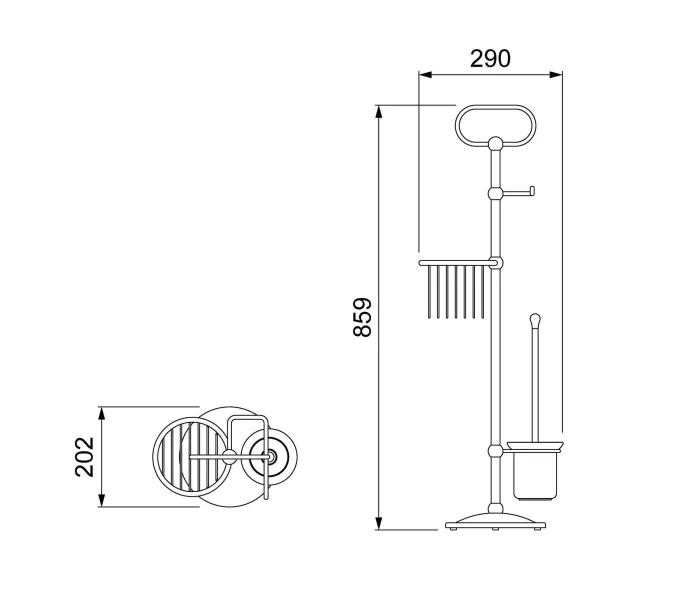 Стойка в ванную комнату Timo Nelson, Выбрать цвет: Антик, изображение 2